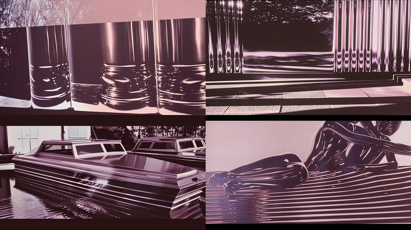 Monochromatic Luminance: A Synthesis of Metallic Sheen and Artistic Shading - Midjourney sref style