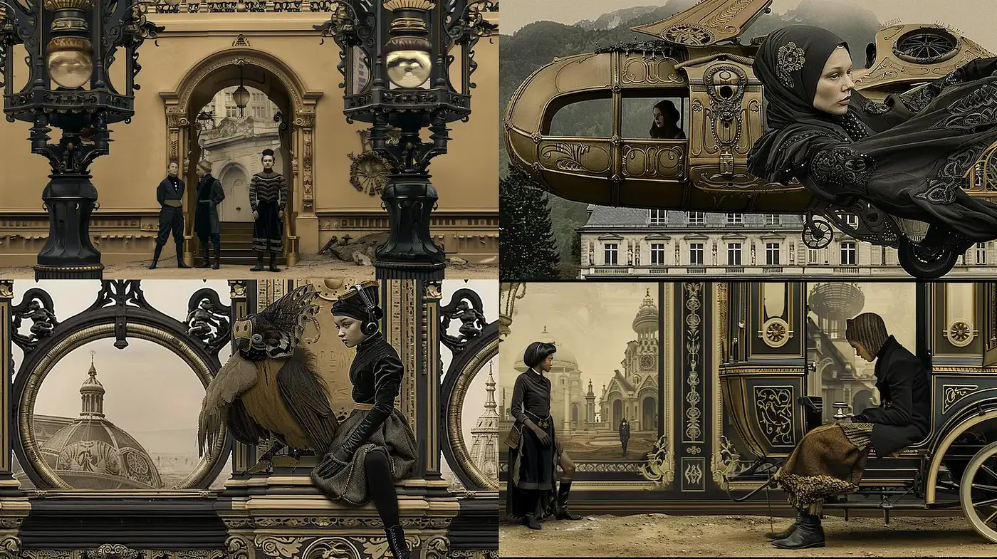 Steampunk-Inspired Art with a Victorian Aesthetic - Midjourney sref style