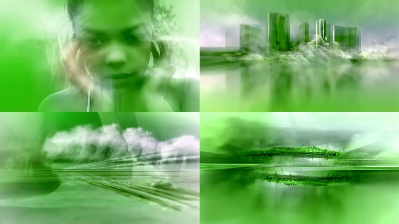 Surreal Ethereal Landscapes with Green Hues - Midjourney sref style