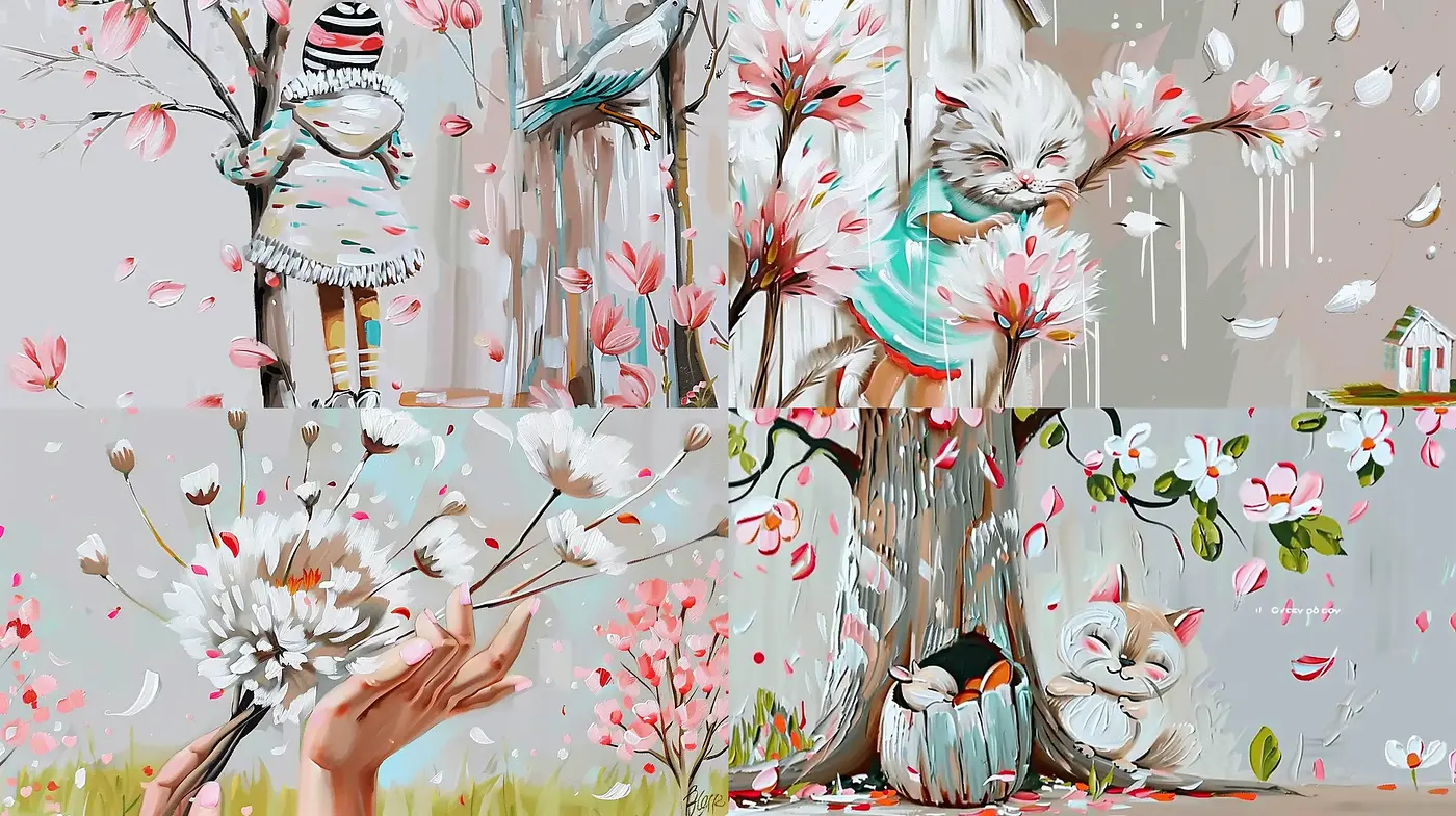 Whimsical Pastel Storybook Illustrations - Midjourney sref style