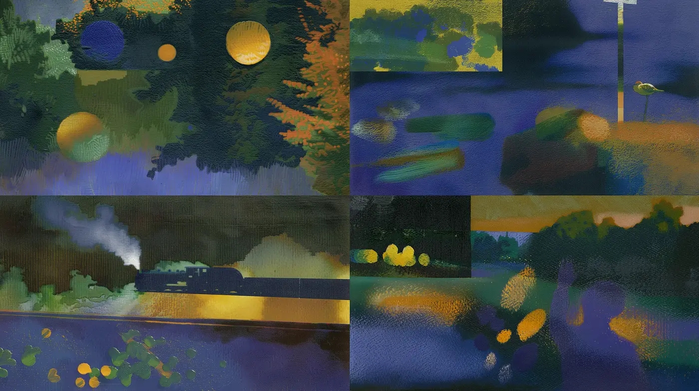Twilight Serenade in Rich Impasto Hues - Midjourney sref style