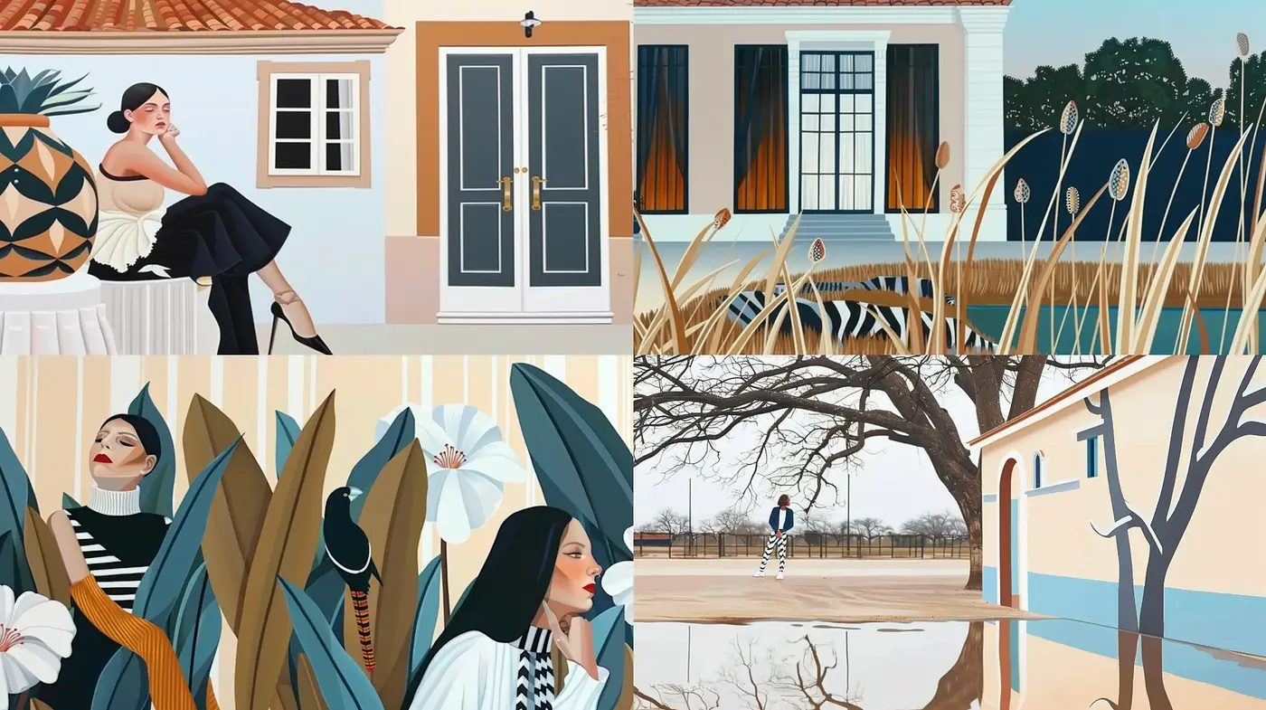 Serene Pastel Vignettes: A Homage to Idyllic Life and Calm Simplicity - Midjourney sref style