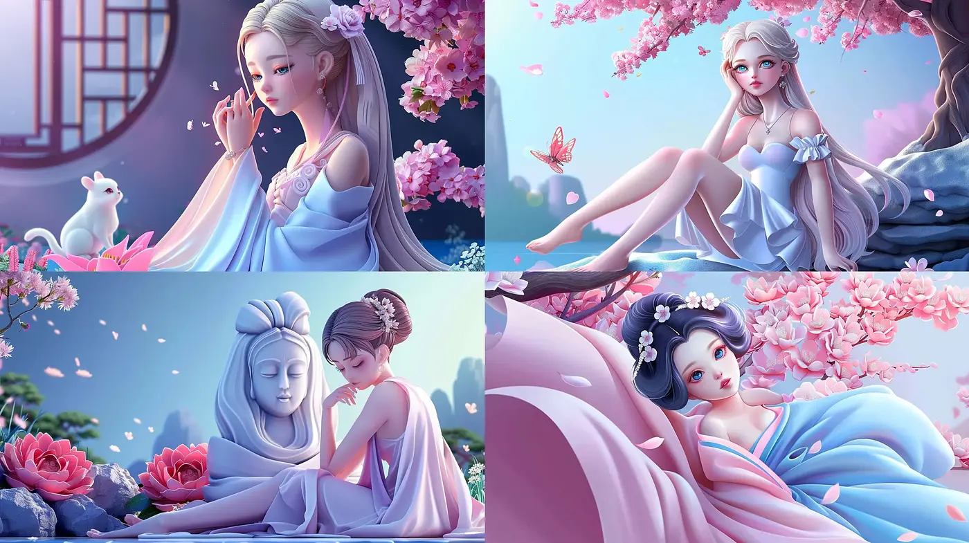 Ethereal Serenity in Pastel Dreamscapes - Midjourney sref style