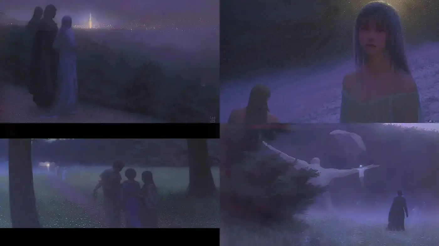 Ethereal and Dreamlike Scenes with a Mystical Atmosphere - Midjourney sref style