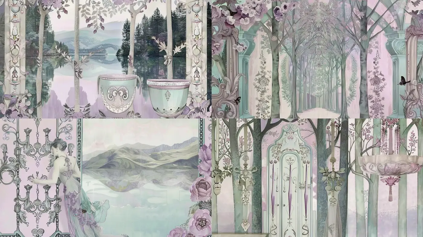 Ethereal Pastel Dreamscapes with a Vintage Touch - Midjourney sref style