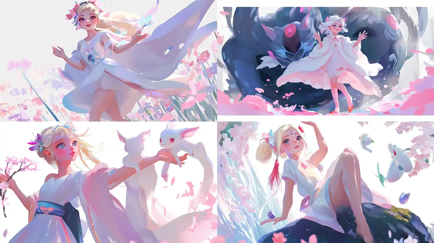 Ethereal Pastel Dreamscape with a Contemporary Anime Influence - Midjourney sref style