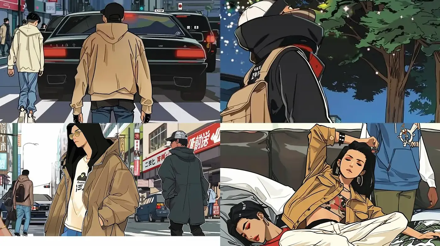 Urban Vibes with Cartoonish Realism and Detailed Textures - Midjourney sref style