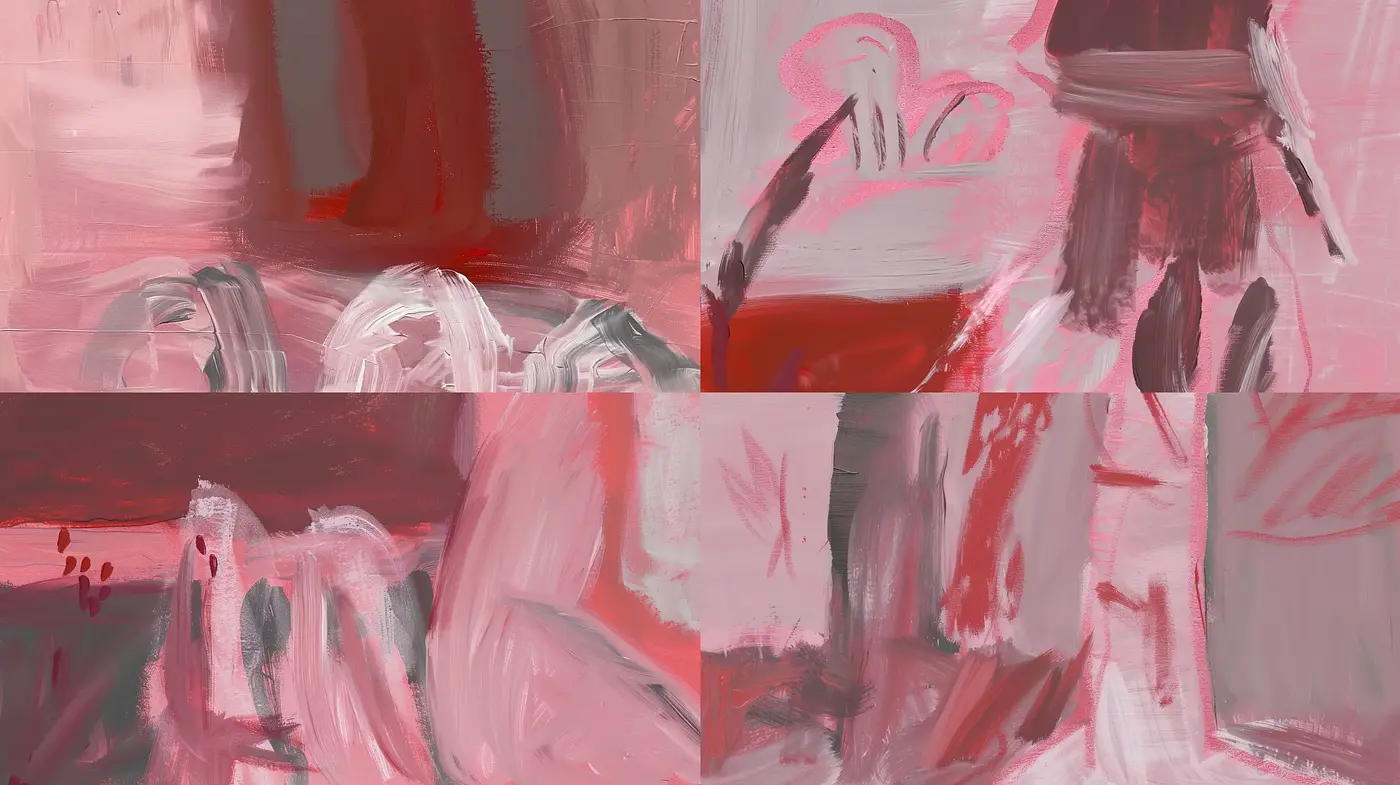 Abstract Red Hues and Expressive Brushwork - Midjourney sref style