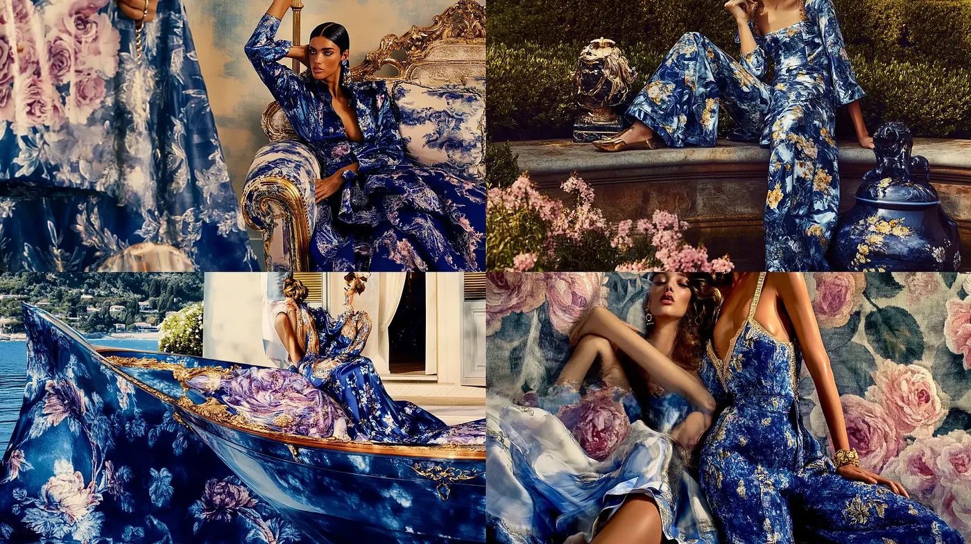 Ethereal Blossom Elegance: Melding Fashion with Floral Impressionistic Artistry - Midjourney sref style