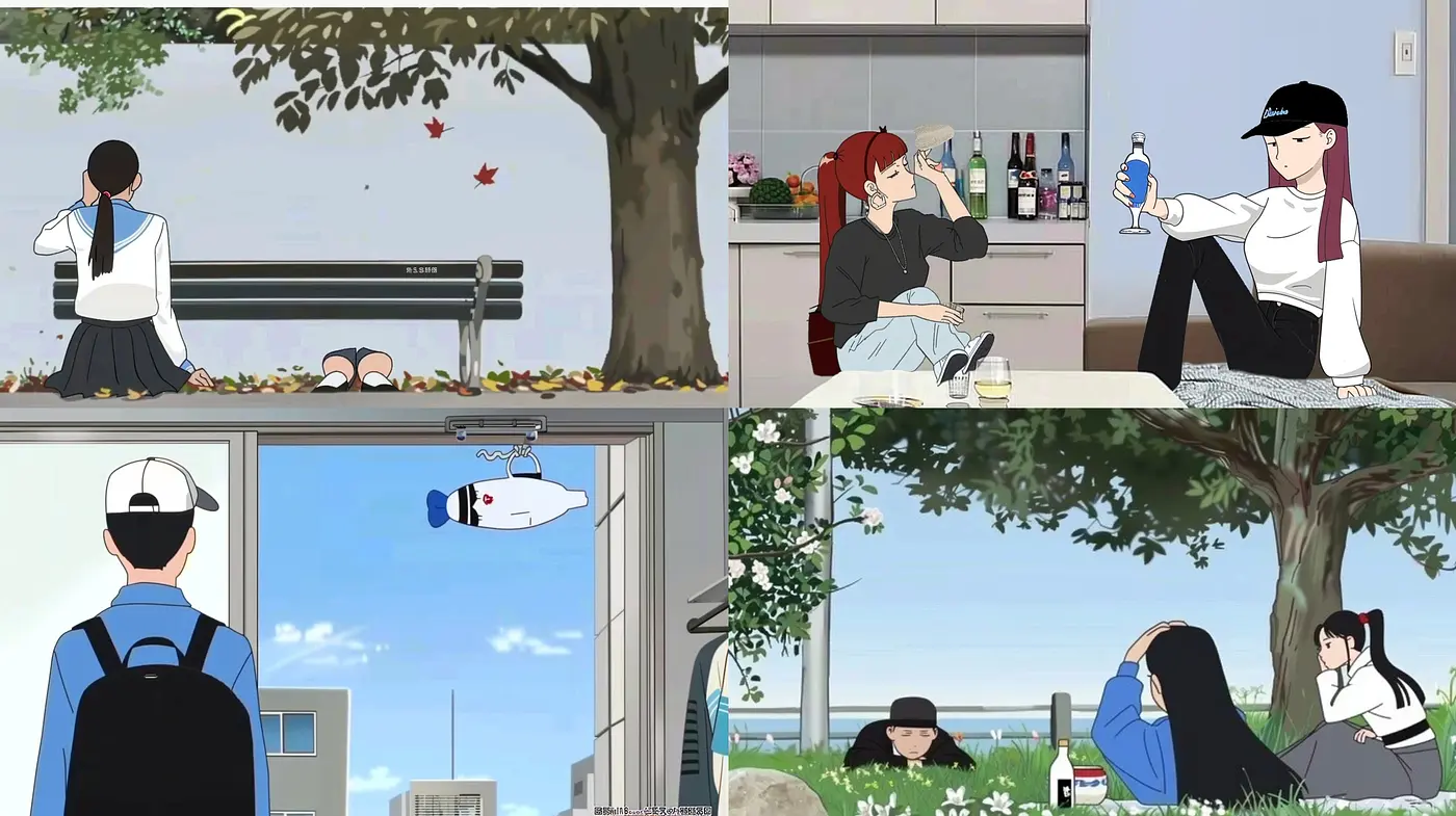 Consistent Shades of Serenity: Artistic Homage to Tranquil Anime Moments - Midjourney sref style