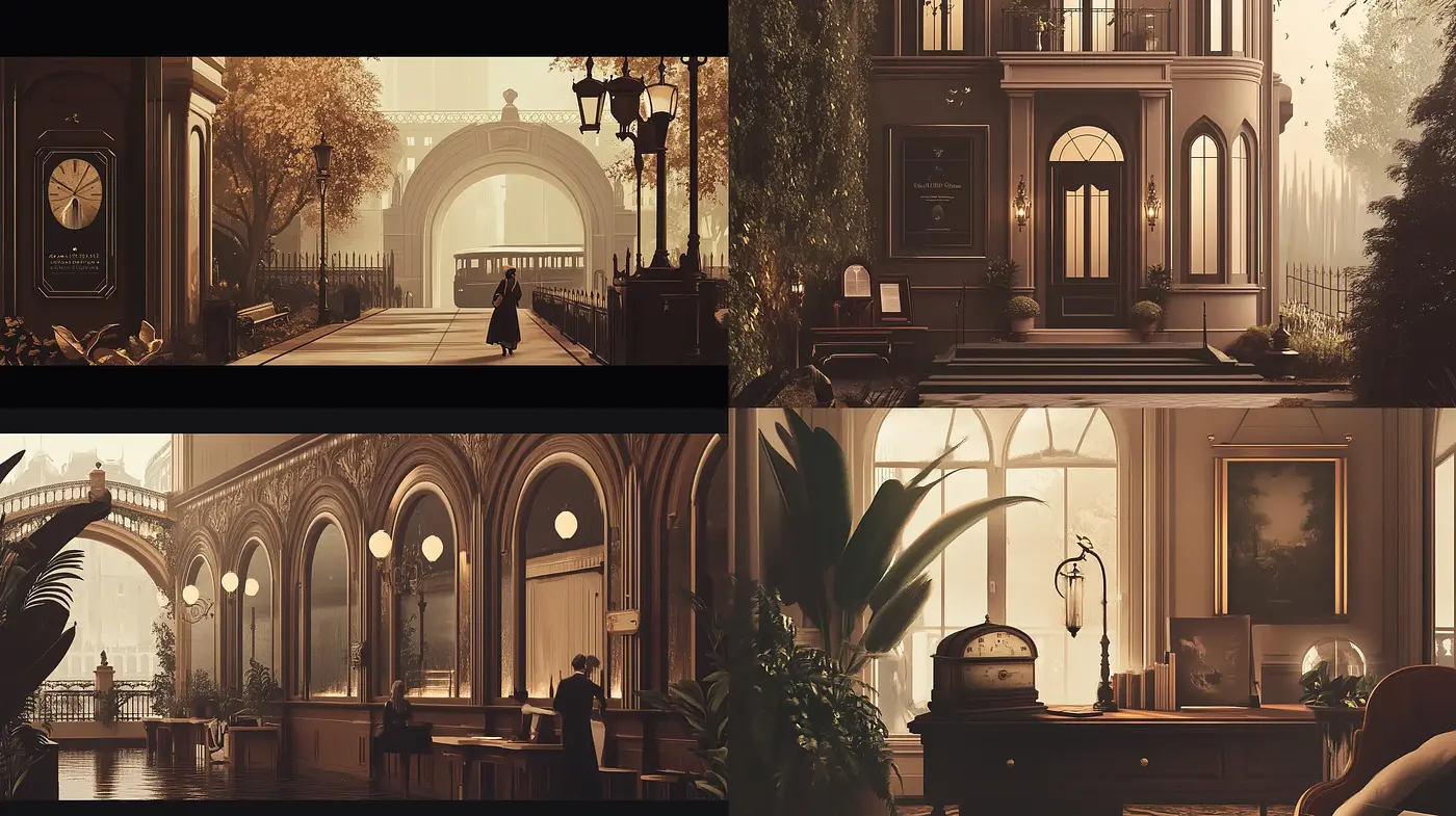 Elegant Sepia-Toned Homage to Timeless Grandeur - Midjourney sref style