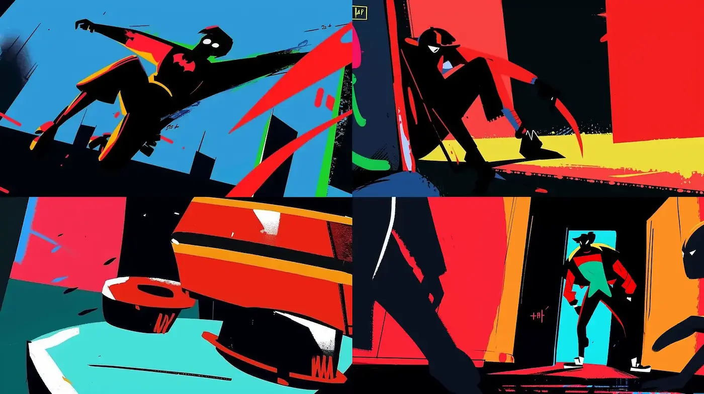 Dynamic and Vibrant Urban Illustrations with Strong Comic Influences - Midjourney sref style
