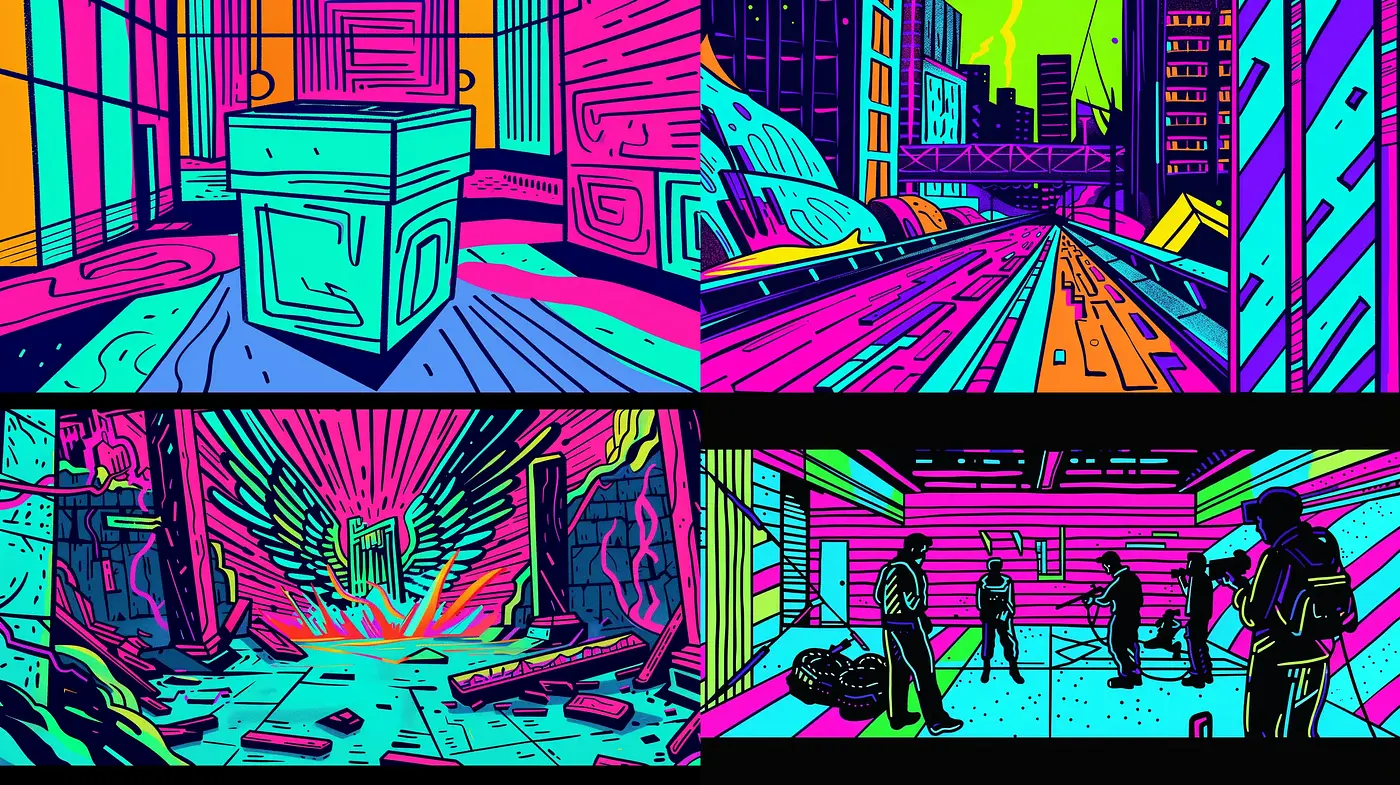 Neon Noir Cyberpunk Vision - Midjourney sref style