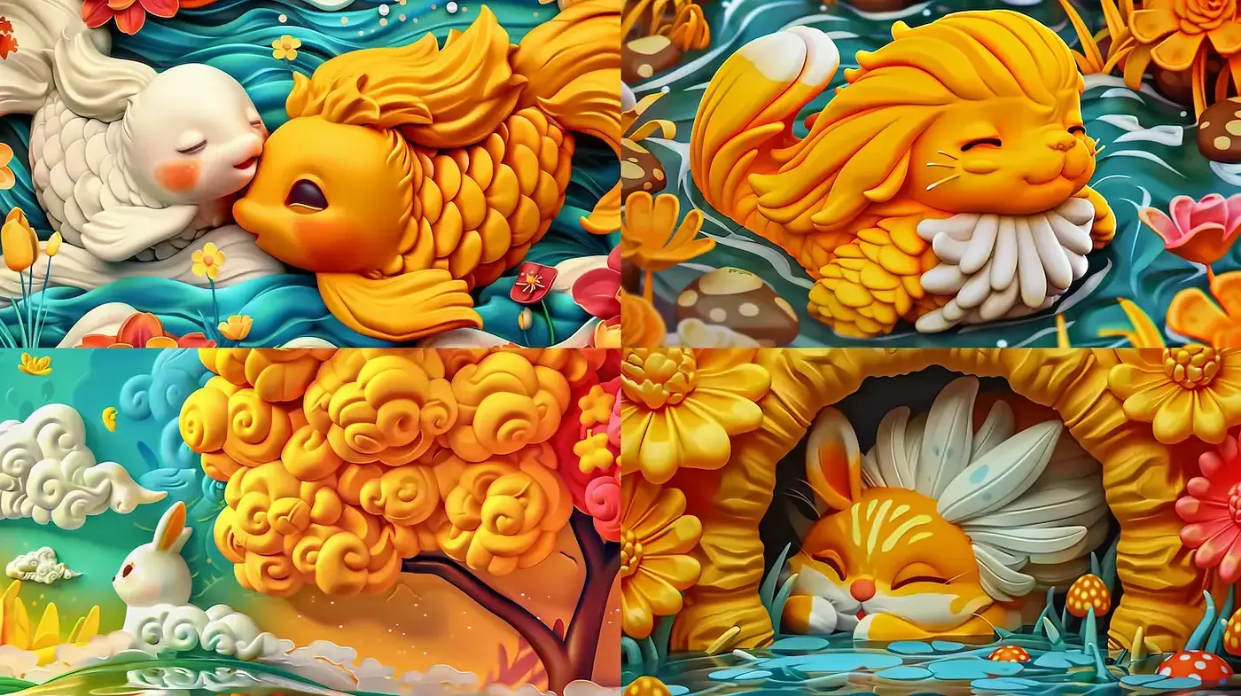 Playful and Whimsical Art with a Nostalgic Touch - Midjourney sref style