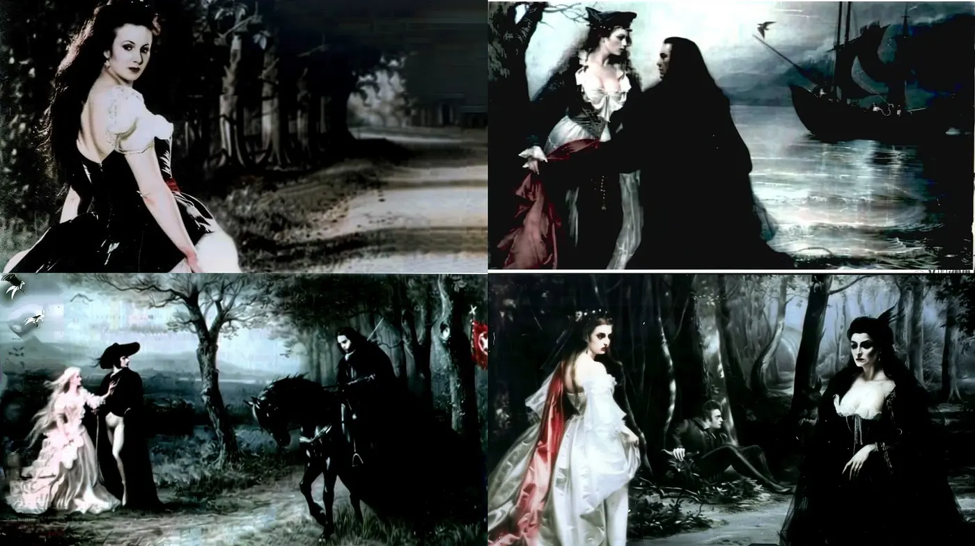 Gothic Romanticism: A Fusion of Dark Elegance and Vintage Ethereal Sensibilities in Art - Midjourney sref style