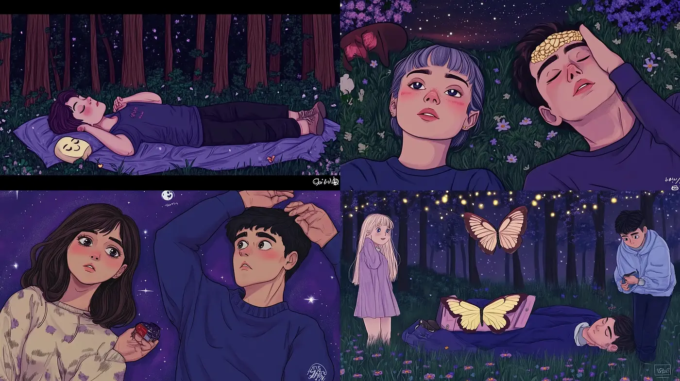 Enchanted Twilight Dreamscape: A Synthesis of Luminous Illustration and Anime Inspiration - Midjourney sref style