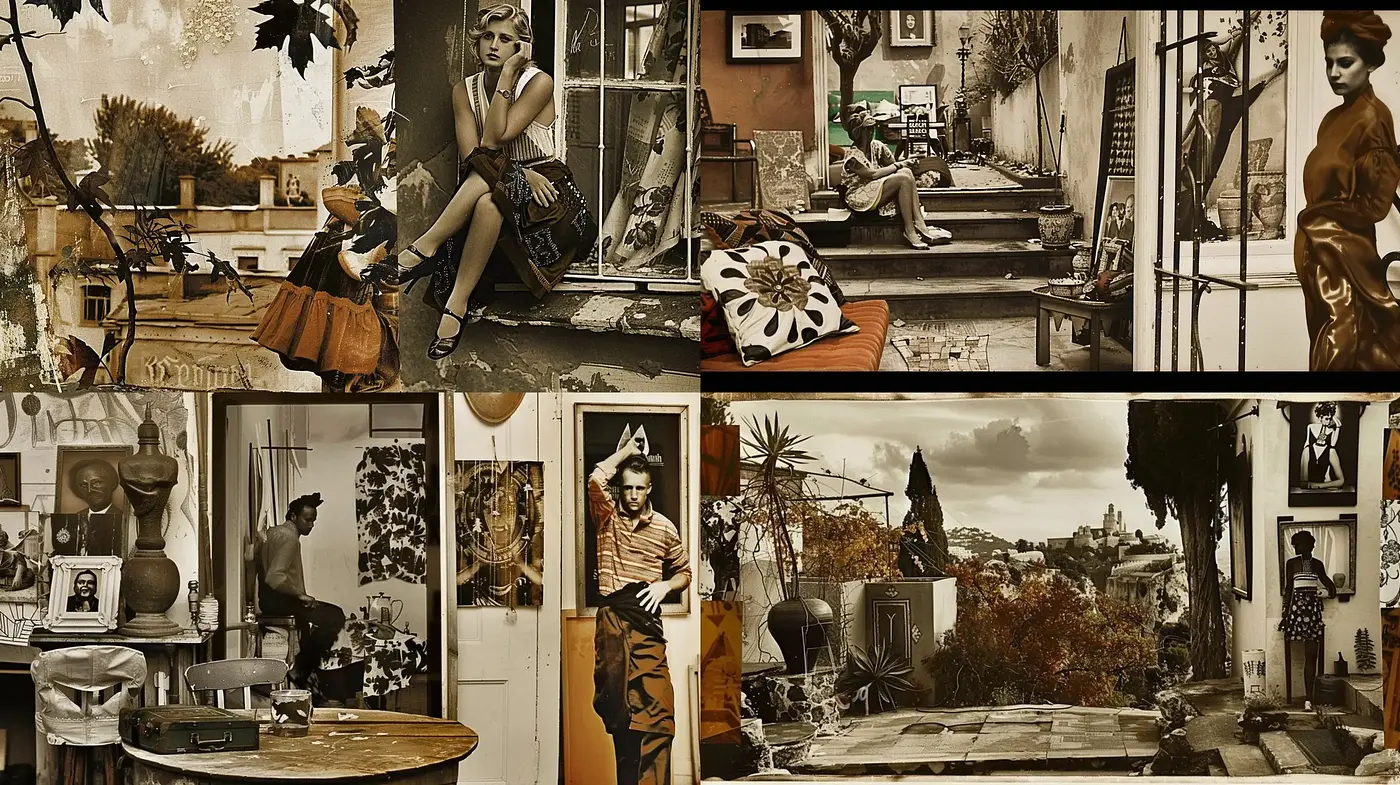 Sepia-Toned Homage to Mid-Century Modern Aesthetics - Midjourney sref style