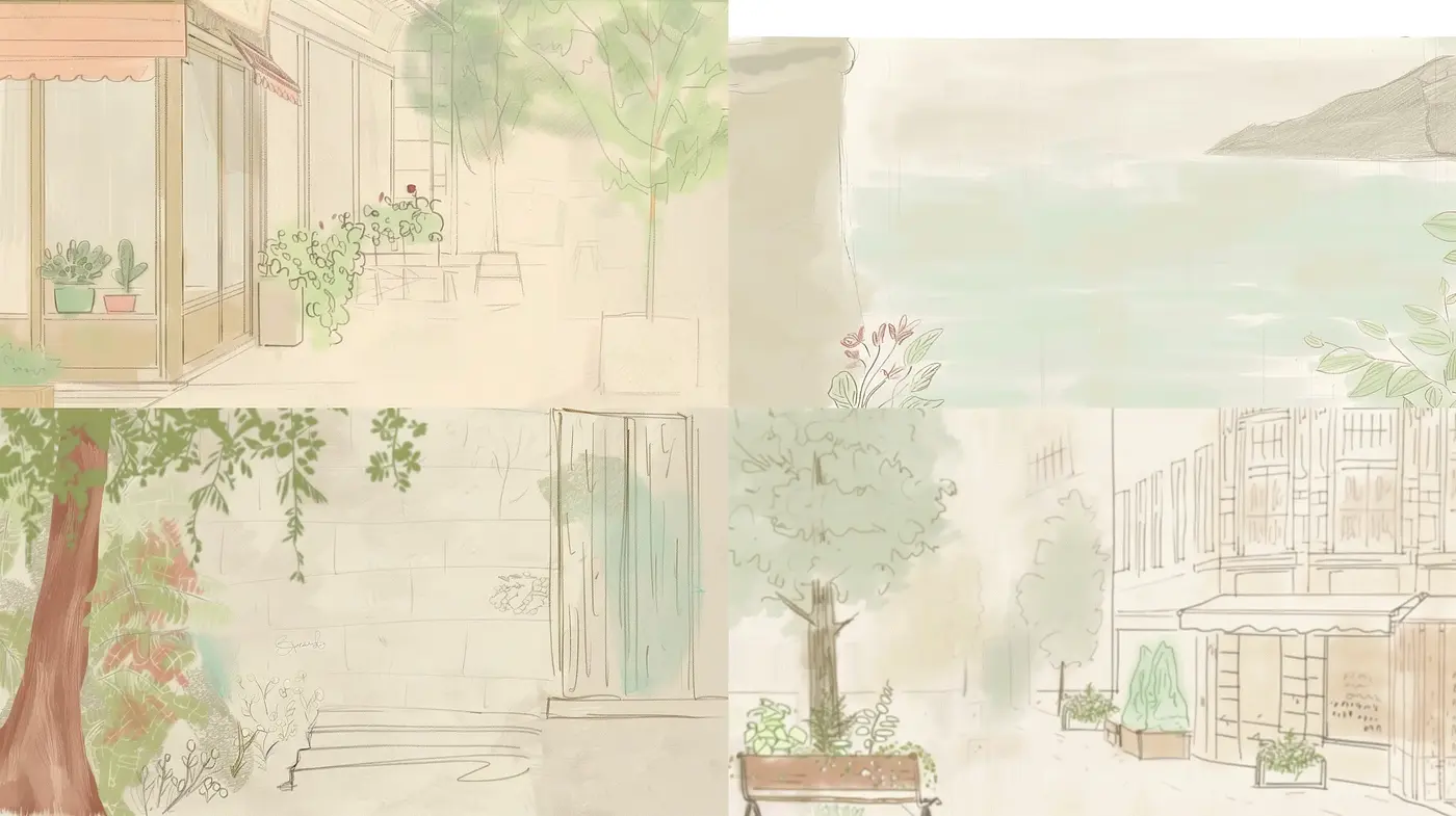 Ethereal Lightness in Dreamy Pastel Sketches - Midjourney sref style