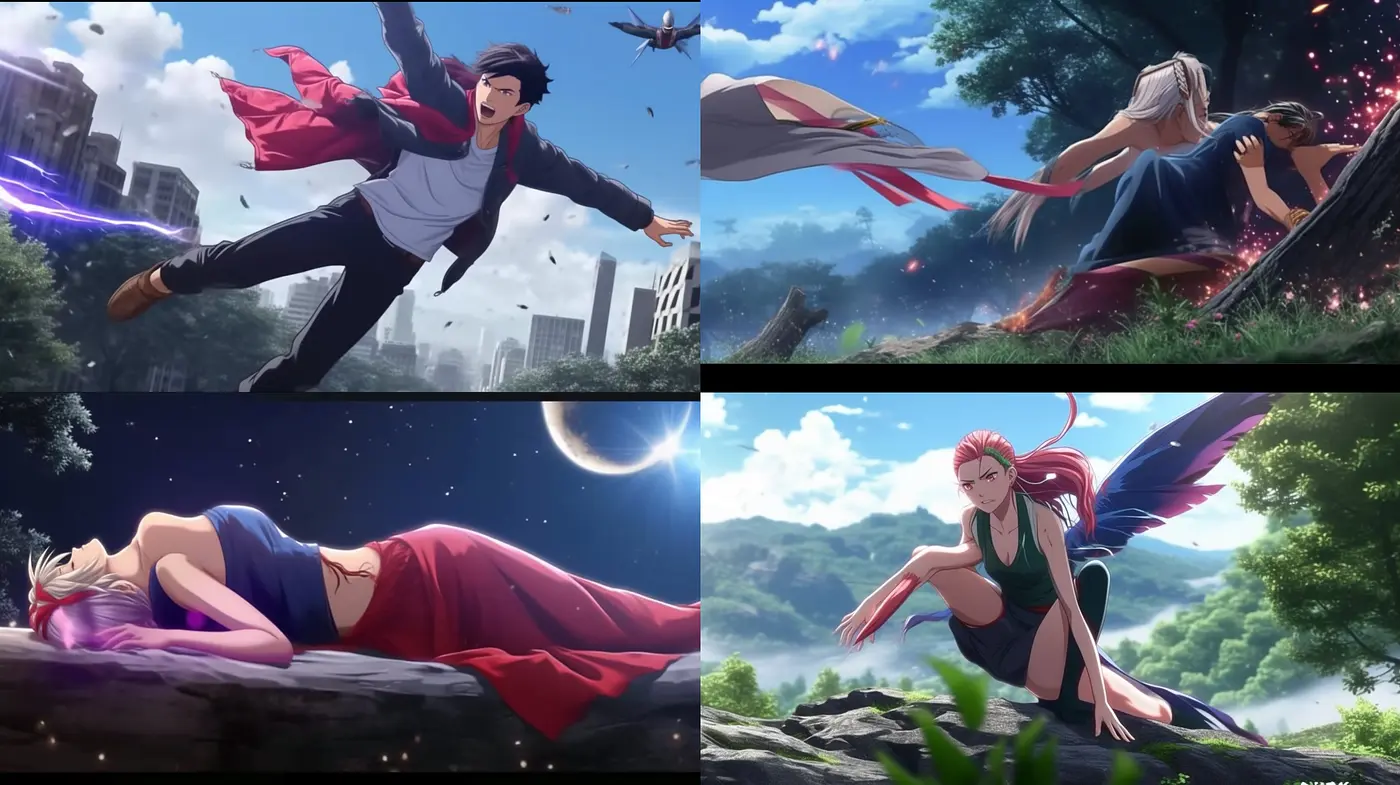 Dynamic Anime-Inspired Vivid Dreamscapes with Ethereal Lighting - Midjourney sref style