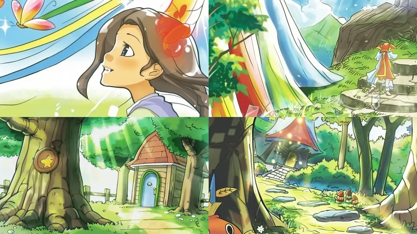 Enchanted Storybook Whimsy: A Lively Palette of Colorful Fantasia - Midjourney sref style