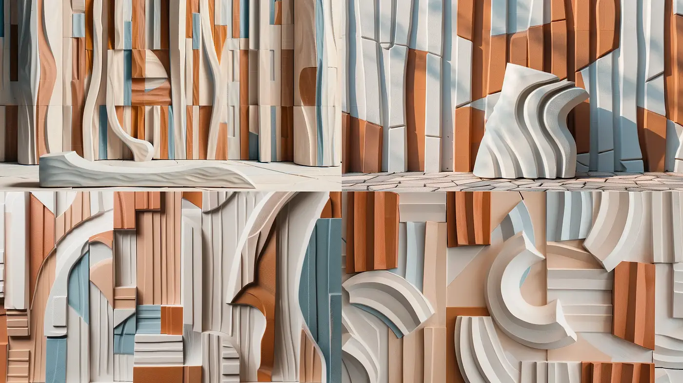 Sculptural Abstractions in Earthy Tones - Midjourney sref style