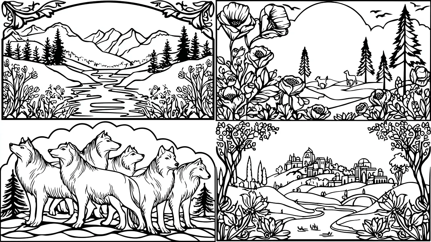 Intricate Black and White Illustrations with Nature and Animal Themes - Midjourney sref style