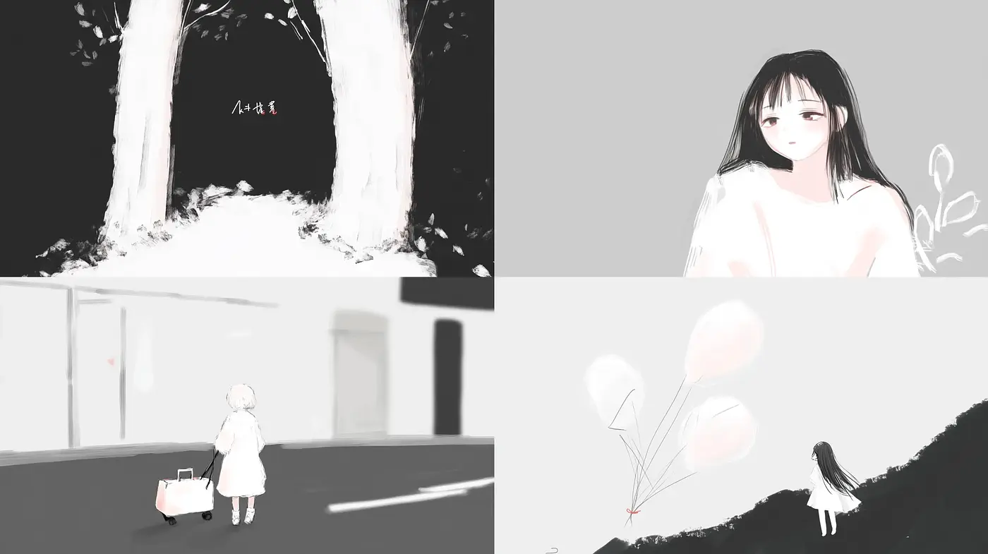 Monochromatic Whispers: A Consistent and Soft Explored Nostalgia - Midjourney sref style
