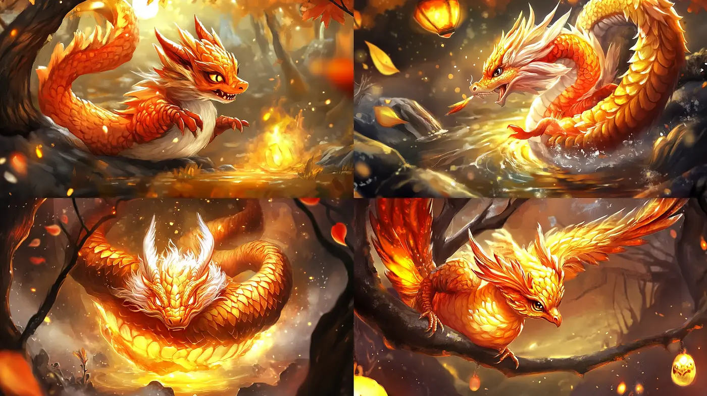 Enigmatic Blaze: The Kaleidoscope of Fiery Hues - Midjourney sref style
