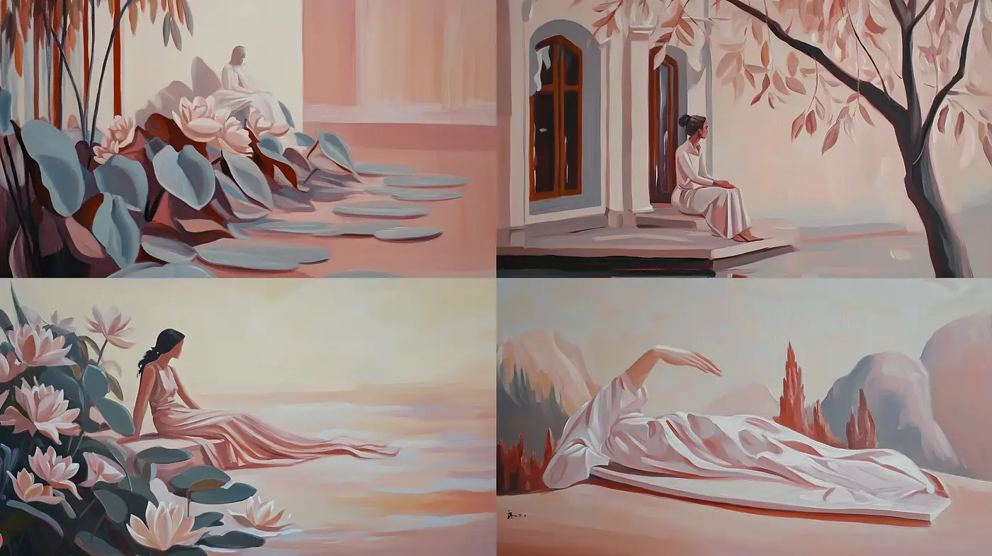 Serene Pastel Dreamscape in Post-Impressionist Brushwork - Midjourney sref style