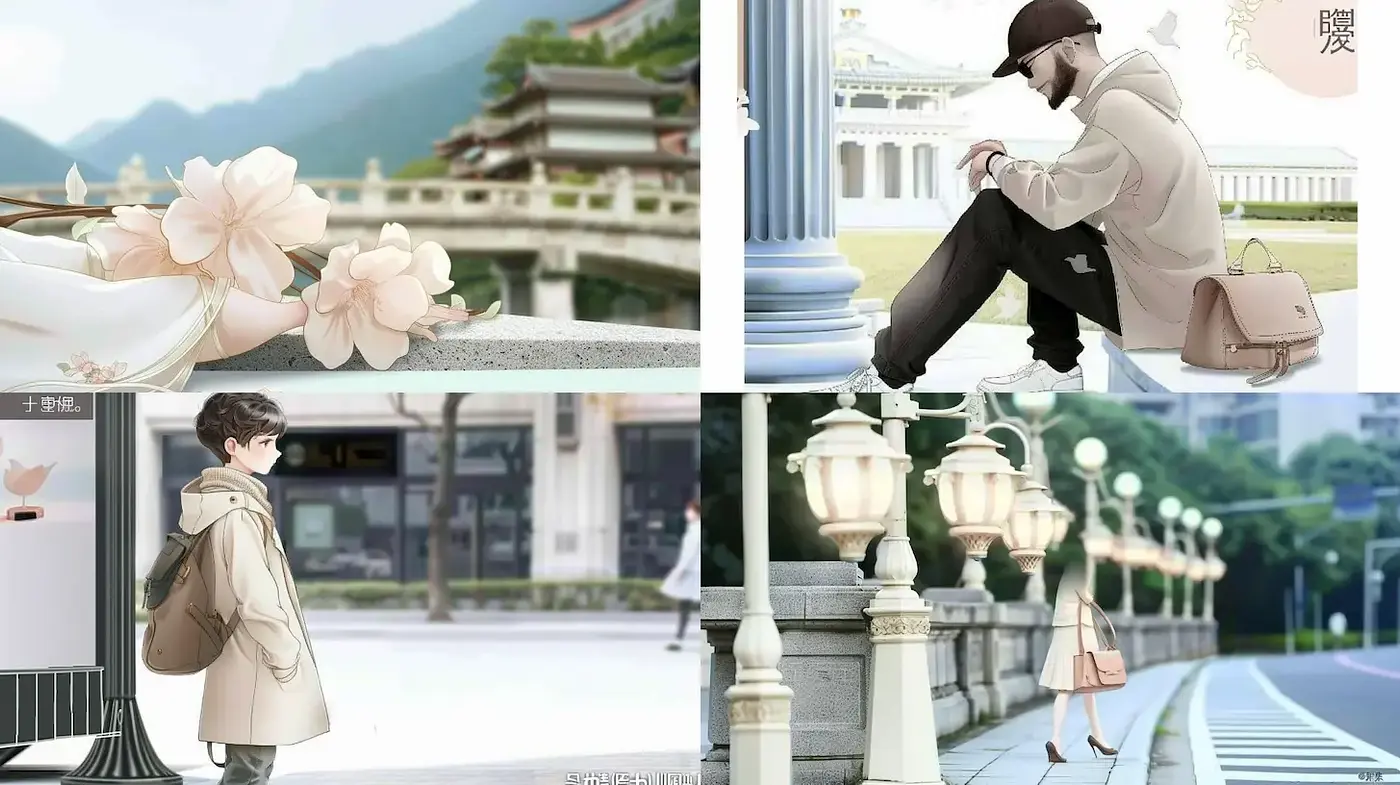 Serene and Urban Harmony with Subtle Whimsy - Midjourney sref style