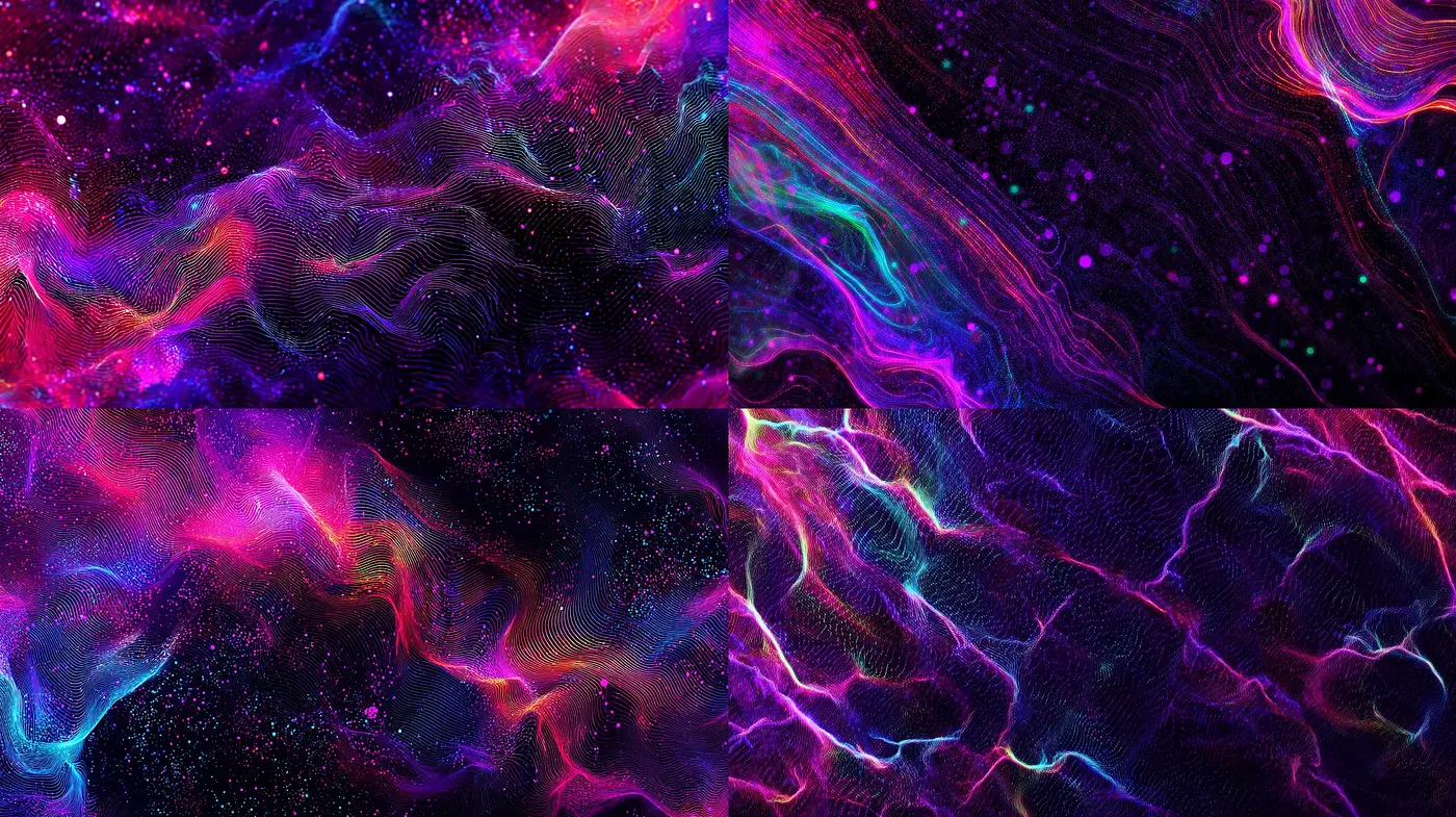 Vibrant Cosmic Abstractions with Ethereal Textures - Midjourney sref style