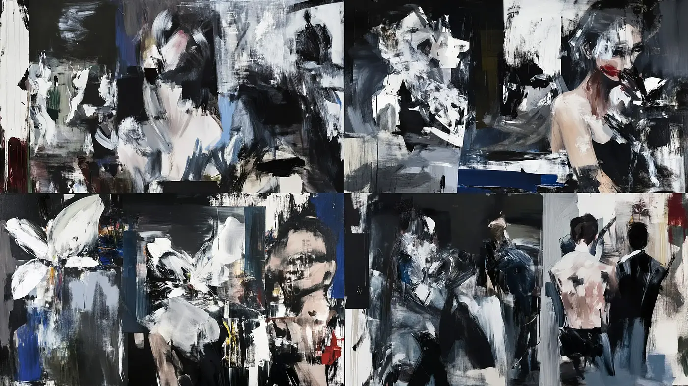 Abstract Expressionist Fusion with Contemporary Sensibilities - Midjourney sref style