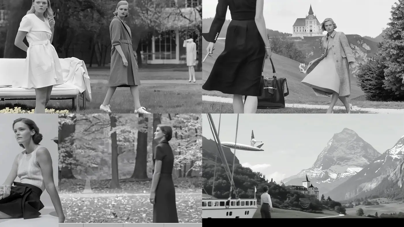 Monochromatic Elegance within a Retro Cinematic Essence - Midjourney sref style