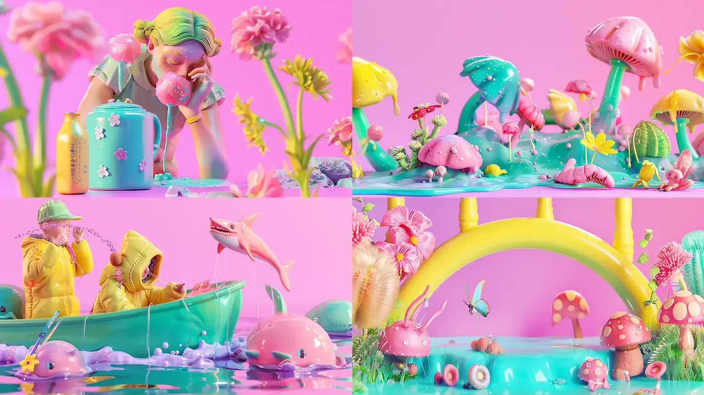 Vibrant Surrealism with a Whimsical Touch and Playful Aesthetics - Midjourney sref style
