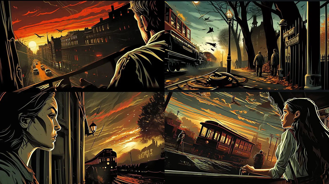Twilight Hues and Cinematic Silhouettes: A Nostalgic Journey Through Stylized Vistas - Midjourney sref style