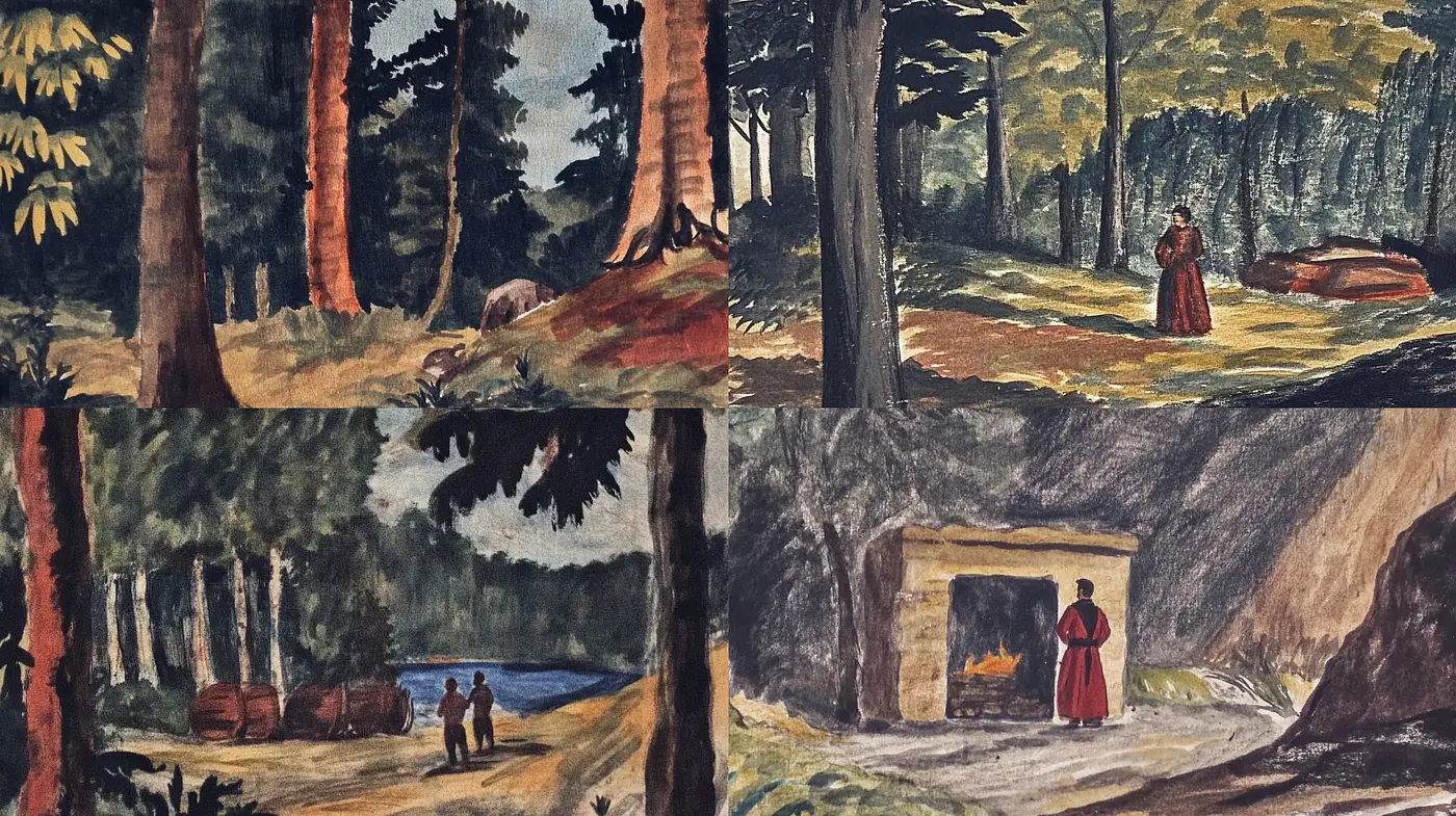 Consistent Rustic Panorama in Earthy Tones - Midjourney sref style