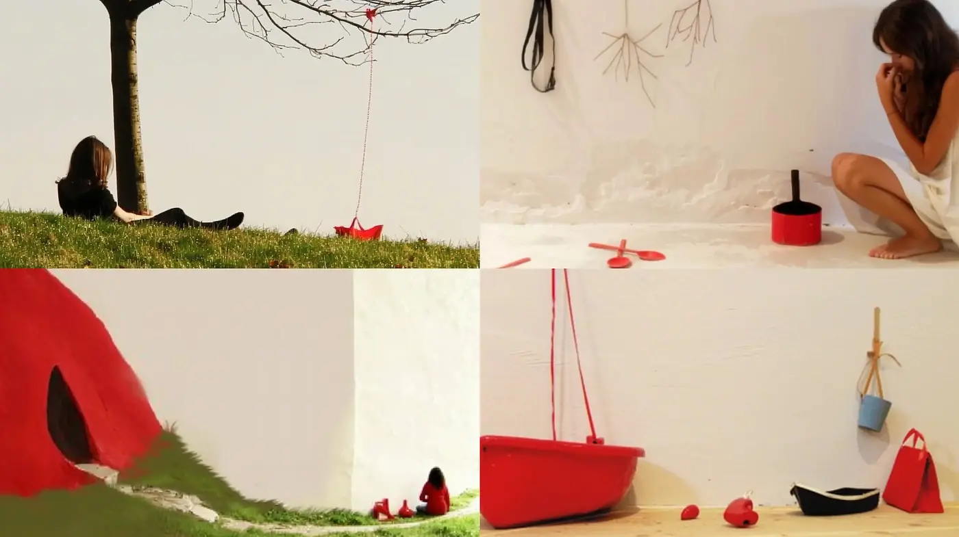 Surreal Simplicity in Red and Green - A Study of Contrast and Minimalism - Midjourney sref style