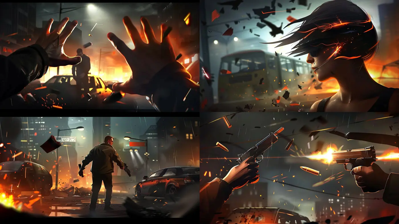 Dystopian Noir: A Fusion of Cyberpunk and Classic Noir in Digital Art - Midjourney sref style