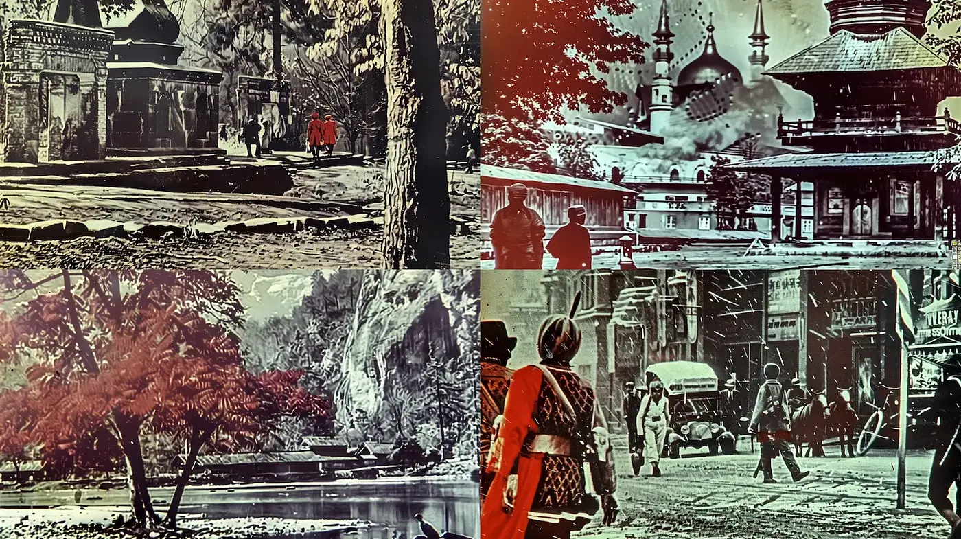 Nostalgic Vintage Scene with Atmospheric Depth and Artistic Influences - Midjourney sref style