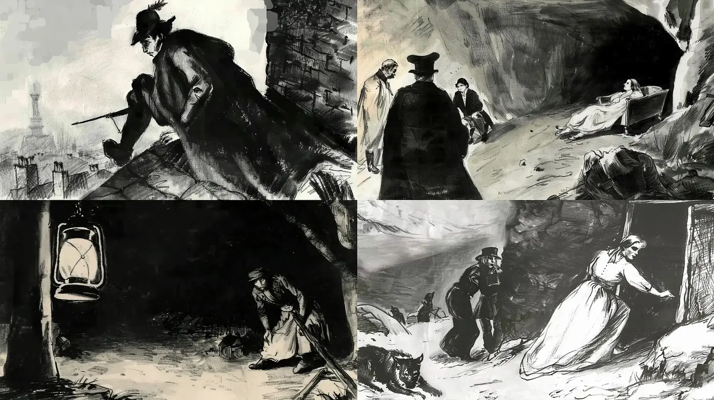 Monochromatic Whispers of Impressionist Narratives - Midjourney sref style