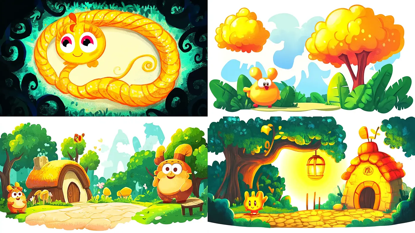 Enchanting Whimsical Worlds: A Lush, Vibrant Dive into Storybook Illustration - Midjourney sref style