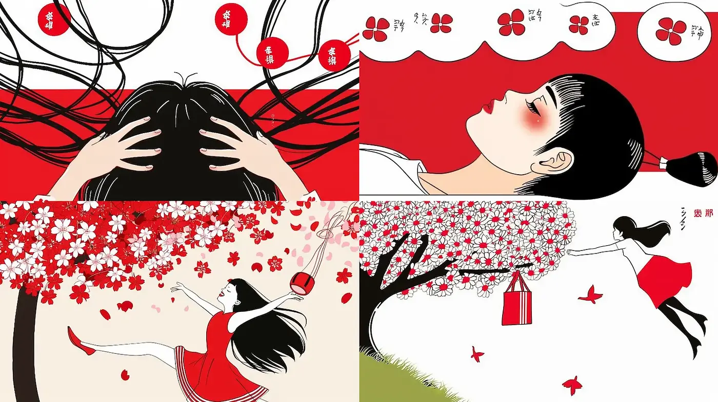 Vibrant and Playful Japanese-Inspired Illustrations with a Whimsical Touch - Midjourney sref style