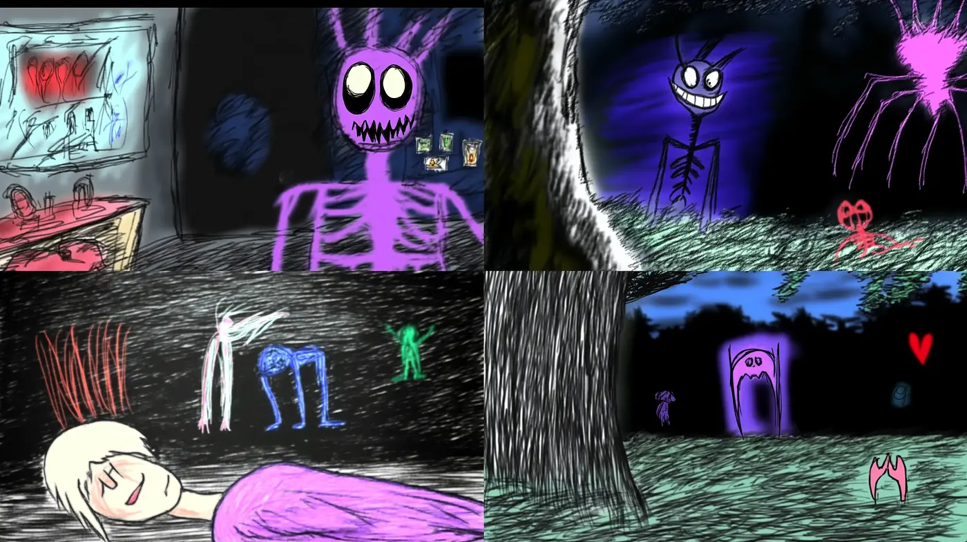 Eerie and Distorted Dreamscape Artistry - Midjourney sref style