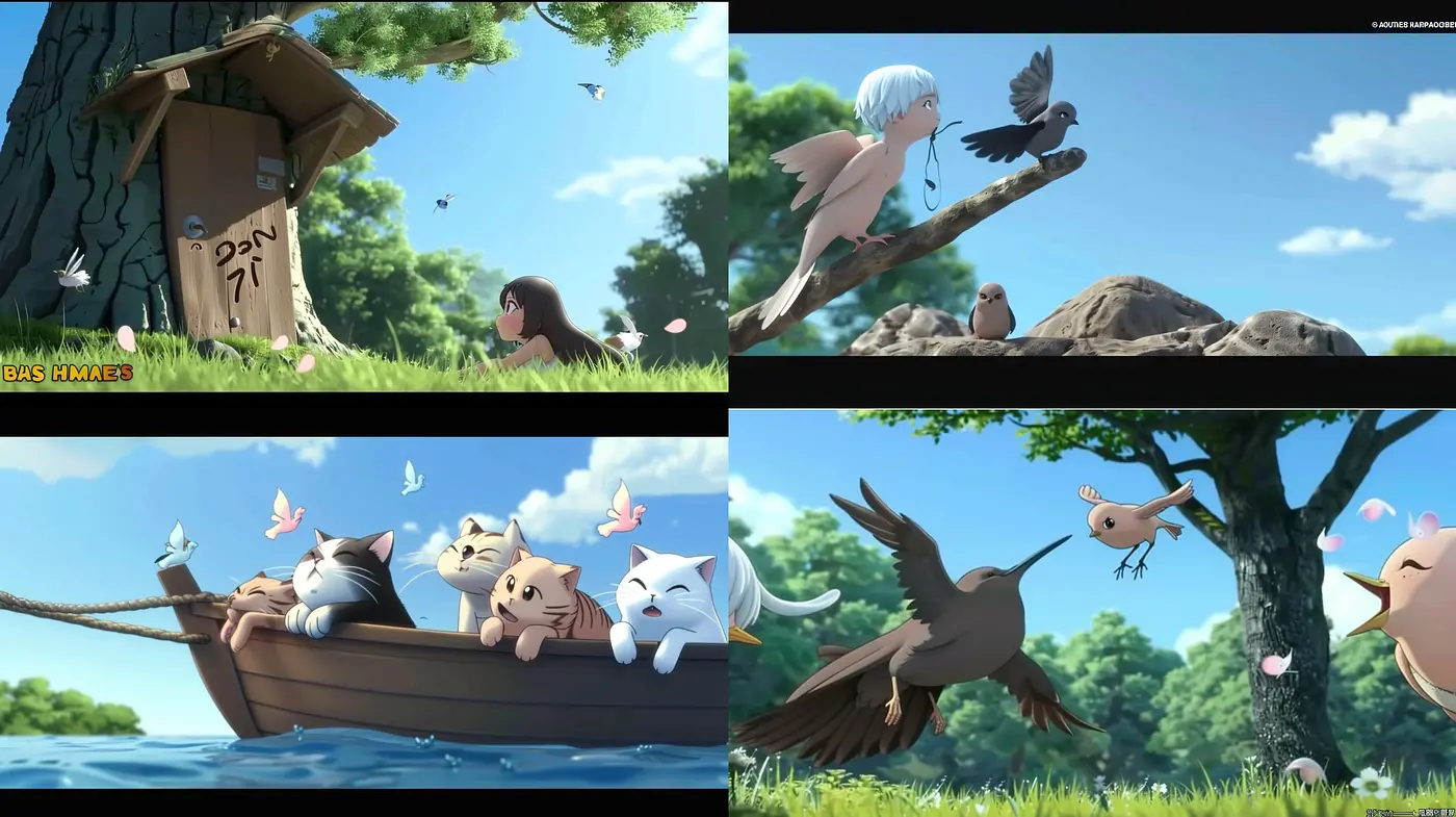 Serene Pastoral Hues: A Homage to Tranquility in Anime-Inspired Vignettes - Midjourney sref style
