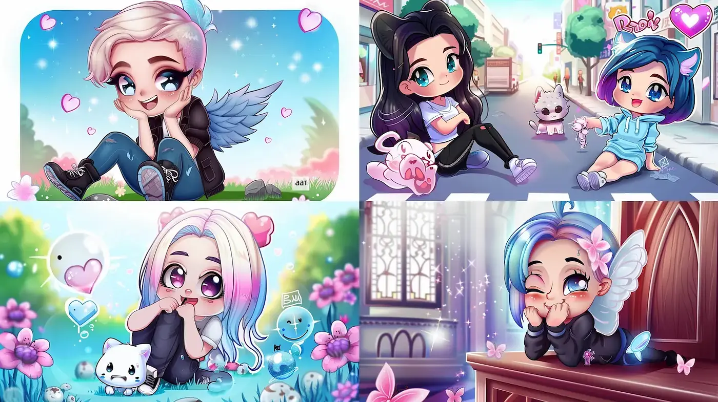 Whimsical and Playful Kawaii Aesthetic with Vivid Colors - Midjourney sref style