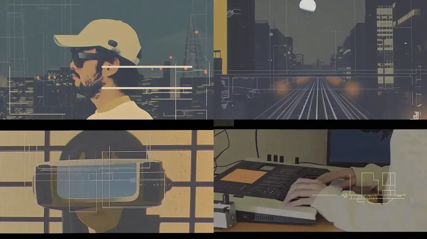 Futuristic Urban Aesthetic with Retro Influences and Digital Textures - Midjourney sref style