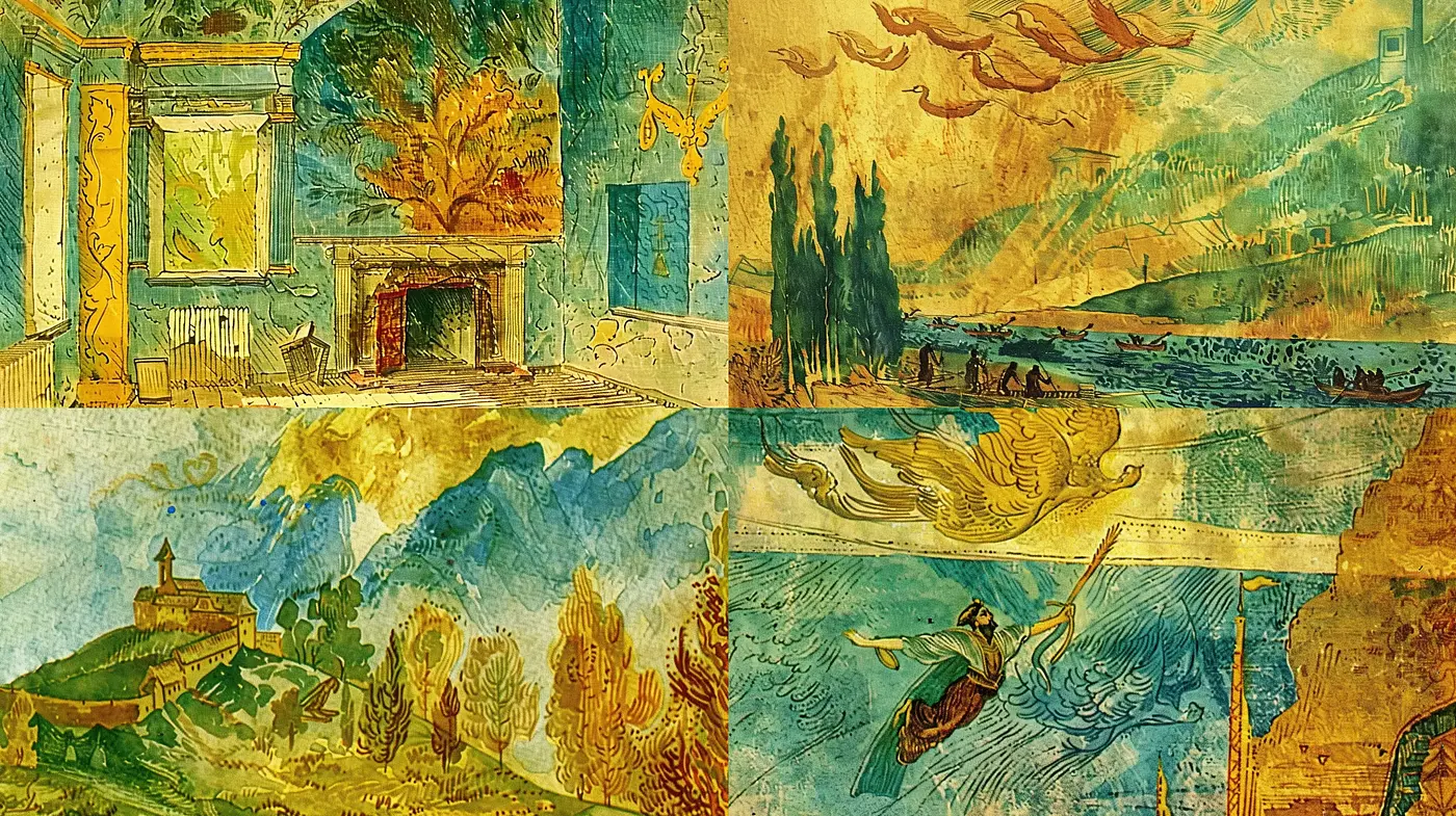 Whimsical Brushstrokes and Vivid Textures: A Harmonious Blend of Impressionist and Post-Impressionist Moods - Midjourney sref style