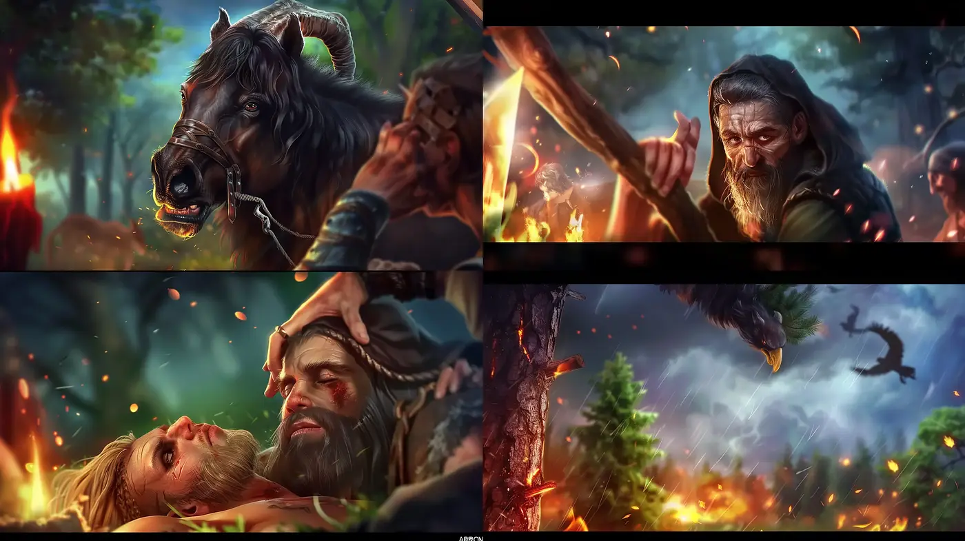 Mystical Epic Saga: A Cinematic Concept Art Collection - Midjourney sref style