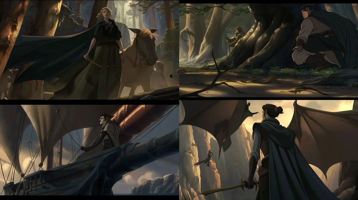 Epic Tales of Fantasy Adventure: Enigmatic Journey Through Stylized Landscapes - Midjourney sref style