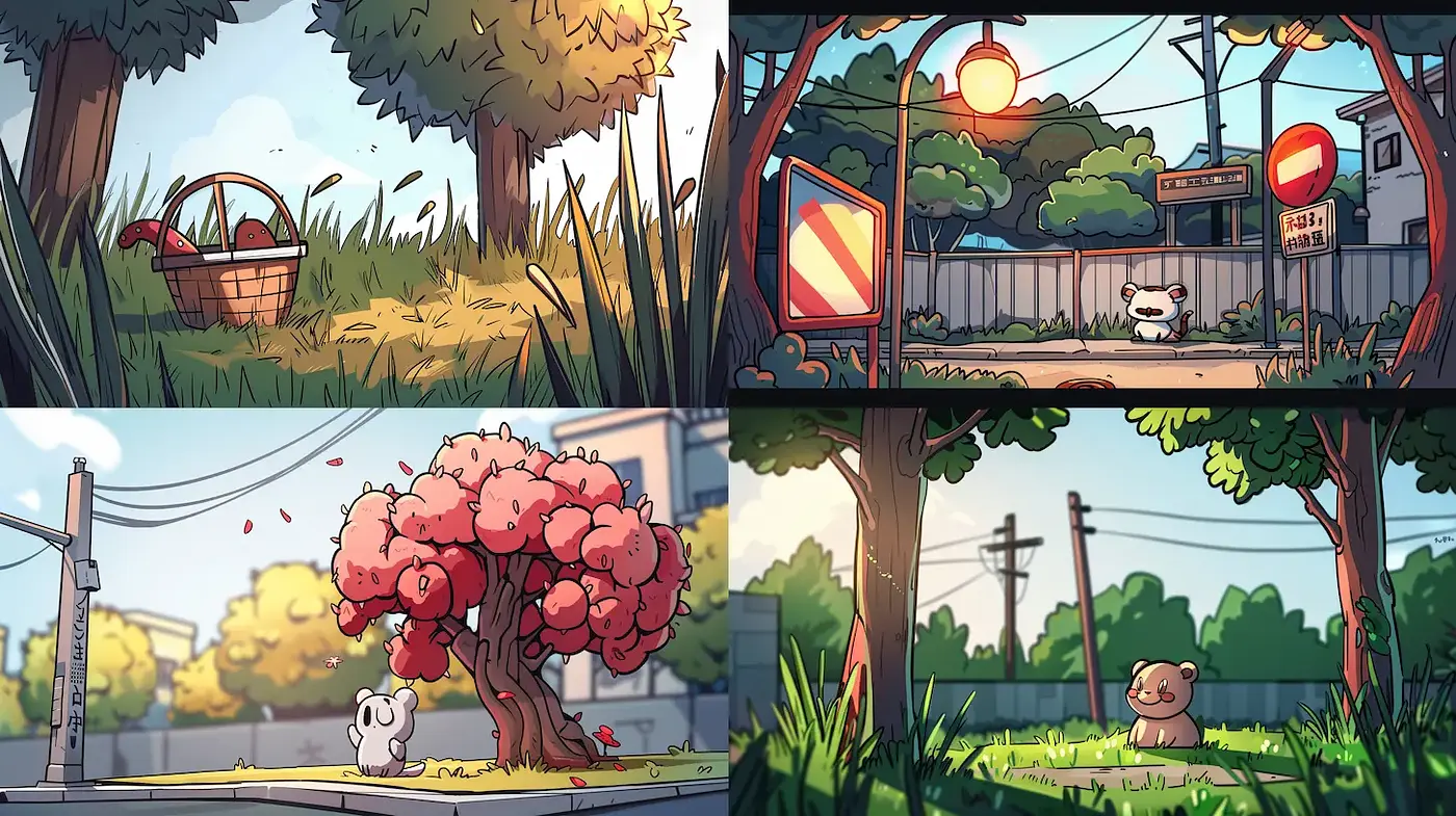 Charming Cartoonish Landscapes with a Nostalgic Touch - Midjourney sref style